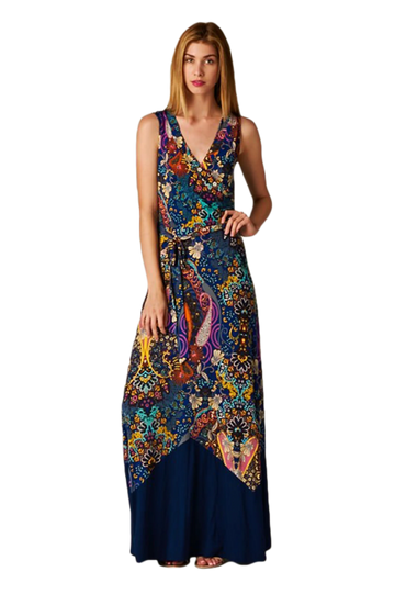 Paisley Bohemian Floral Print Sleeveless Long Maxi Dress